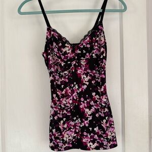 Floral Black purple and Pink Women's tank Top